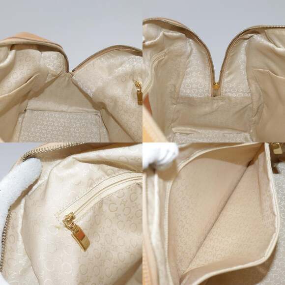 CELINE C Macadam Canvas Hand Bag Suede Leather Yellow Gold - Picture 12 of 13